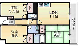 グリーンシャトー2 3LDKの間取図画像
