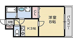 グランシャリオ 1Kの間取図画像