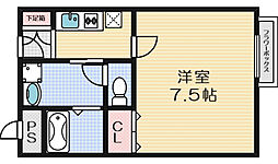 アンペルール茨木 1Kの間取図画像