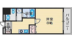 グランベール京口 1Kの間取図画像