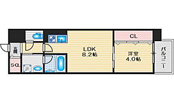 シェルズ高槻 1LDKの間取図画像