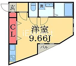 レゴリス 2階ワンルームの間取り