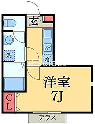 パステール・グラン桜木 1階1Kの間取り