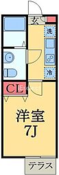 パステール・グラン桜木 1階1Kの間取り