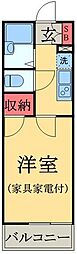 ＬＰヴィクトワール 3階1Kの間取り
