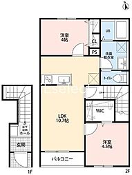 リーブルファイン若葉区桜区 2LDKの間取図画像