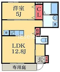 シェルル　キクエイ 1階1LDKの間取り