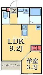 ラ・コンシェリー東千葉 1階1LDKの間取り
