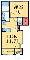 八街市八街ほアパート 1LDKの間取図画像