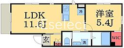 サニープレイス都賀 1LDKの間取図画像