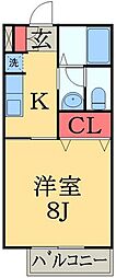 フィオーレ千城台 1Kの間取図画像