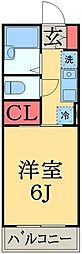 アンビションエイト 1Kの間取図画像