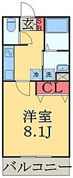 コーラルリーフ 1Kの間取図画像