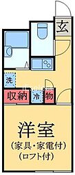 レオパレスアネックス志津 1Kの間取図画像