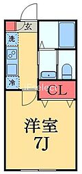 千葉市稲毛区穴川2丁目アパート 1Kの間取図画像