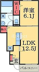 エアリーVI 1LDKの間取図画像