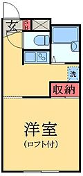 レオパレスクレストD 1Kの間取図画像