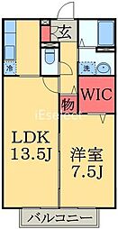 グリーンコート貝塚3号館 1LDKの間取図画像