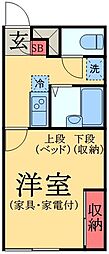レオパレスワンダーランド 1Kの間取図画像