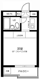 東急東横線 都立大学駅 徒歩9分の賃貸マンション 4階1Kの間取り