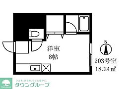 東急田園都市線 三軒茶屋駅 徒歩13分の賃貸アパート 1階ワンルームの間取り