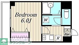 東急世田谷線 山下駅 徒歩7分の賃貸マンション 2階1Kの間取り