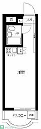 東急世田谷線 世田谷駅 徒歩3分の賃貸マンション 2階ワンルームの間取り