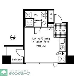 JR山手線 渋谷駅 徒歩7分の賃貸マンション 6階ワンルームの間取り
