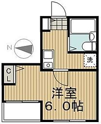 京王線 明大前駅 徒歩2分の賃貸マンション 2階1Kの間取り