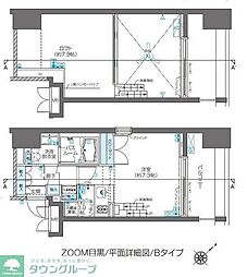 東急目黒線 不動前駅 徒歩7分の賃貸マンション 4階ワンルームの間取り