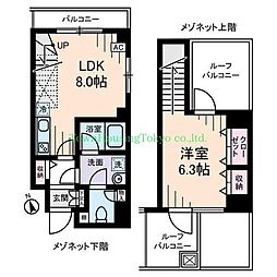 東急田園都市線 池尻大橋駅 徒歩2分の賃貸マンション 5階1LDKの間取り