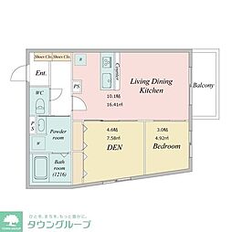 ＬｉｖｅＦｌａｔ学芸大学 2階1SLDKの間取り