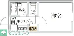 東急東横線 祐天寺駅 徒歩15分の賃貸アパート 1階1Kの間取り