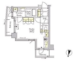 東急東横線 自由が丘駅 徒歩11分の賃貸マンション 3階ワンルームの間取り