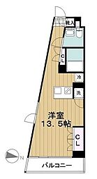 東急東横線 都立大学駅 徒歩9分の賃貸マンション 5階ワンルームの間取り