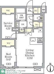 東急東横線 都立大学駅 徒歩7分の賃貸マンション 3階1SLDKの間取り