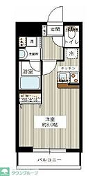 JR京浜東北・根岸線 大森駅 徒歩9分の賃貸マンション 2階ワンルームの間取り