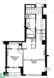JR総武線 千駄ケ谷駅 徒歩5分の賃貸マンション 4階1LDKの間取り
