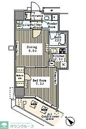 小田急小田原線 南新宿駅 徒歩4分の賃貸マンション 16階1DKの間取り