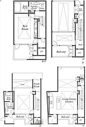 東急東横線 都立大学駅 徒歩17分の賃貸マンション 1階3LDKの間取り