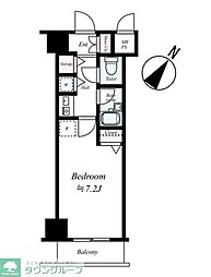 京王線 笹塚駅 徒歩6分の賃貸マンション 2階1Kの間取り