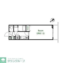 東急東横線 祐天寺駅 徒歩5分の賃貸マンション 3階1Kの間取り