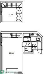 東京メトロ日比谷線 恵比寿駅 徒歩13分の賃貸マンション 2階1LDKの間取り