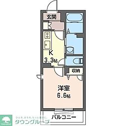 東急目黒線 武蔵小山駅 徒歩9分の賃貸マンション 1階1Kの間取り