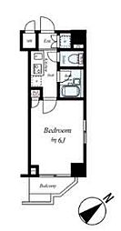 東急田園都市線 溝の口駅 徒歩7分の賃貸マンション 6階1Kの間取り