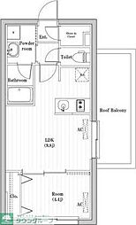 都営大江戸線 西新宿五丁目駅 徒歩12分の賃貸マンション 5階1LDKの間取り