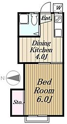 ハイツ福冨 1DKの間取図画像