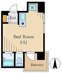マートルコート駒沢大学 ワンルームの間取図画像