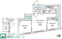 CREATIF桜新町 2LDKの間取図画像
