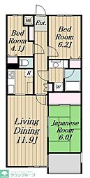 ラナイコートクラシック 3LDKの間取図画像